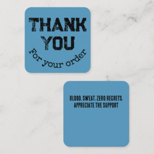 Tarjeta De Visita Cuadrada Azul Petrol Grunge Estilo Callejero Gracias
