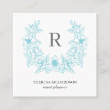 Azure Magnolia Wreath Monograma social