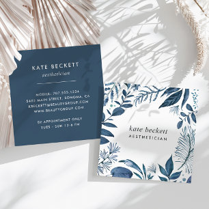 Tarjeta De Visita Cuadrada Azure salvaje   Marco botánico