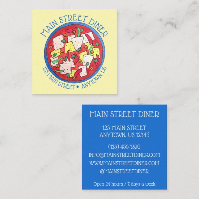 Tarjeta De Visita Cuadrada Bacalao Cocina puertorriqueña Salado Pescado De Ba (Anverso / Reverso)