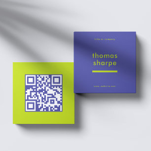 Tarjeta De Visita Cuadrada Backer de código QR moderno y mínimo