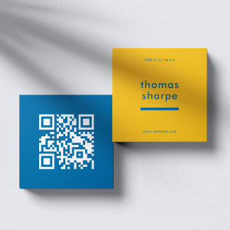 Tarjeta De Visita Cuadrada Backer de código QR moderno y mínimo