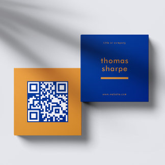 Tarjeta De Visita Cuadrada Backer de código QR moderno y mínimo