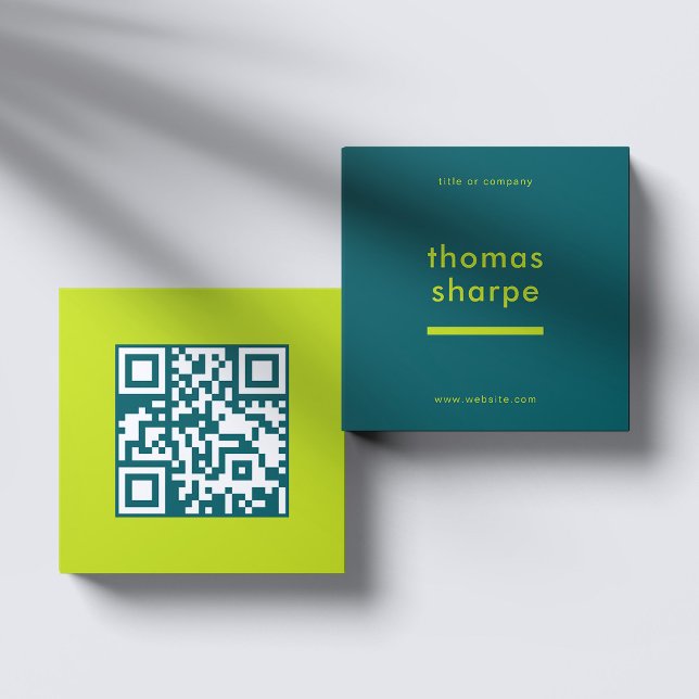 Tarjeta De Visita Cuadrada Backer de código QR moderno y mínimo (Subido por el creador)