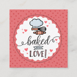 Tarjeta De Visita Cuadrada Baked with Love Small Business Card