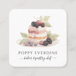 Tarjeta De Visita Cuadrada Baker Bakery Pastry Chef
