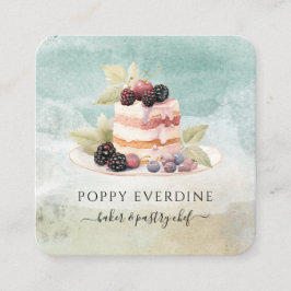 Tarjeta De Visita Cuadrada Baker Bakery Pastry Chef Comedor