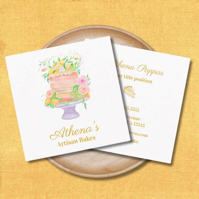 Tarjeta De Visita Cuadrada Baker Pastry Chef Catorce (Subido por el creador)