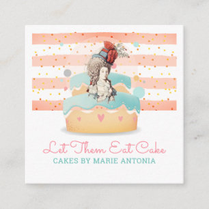 Tarjeta De Visita Cuadrada Bakery Pastry Chef Whimsical