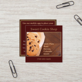 Tarjeta De Visita Cuadrada Bakery Shop Baker Cookie