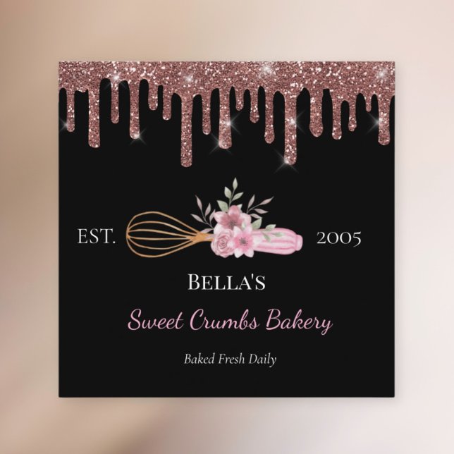 Tarjeta De Visita Cuadrada Baking Business Whisk Card (Subido por el creador)
