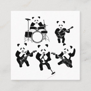 Tarjeta De Visita Cuadrada Banda de rock de Panda