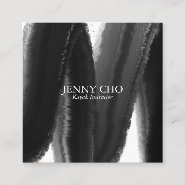 Tarjeta De Visita Cuadrada Banda negra de pintura (Anverso)