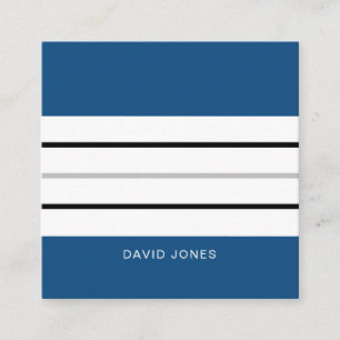 Tarjeta De Visita Cuadrada Bandas azules Minimalistas modernas