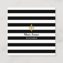 Bandas blancas y negras Fleur de Lis