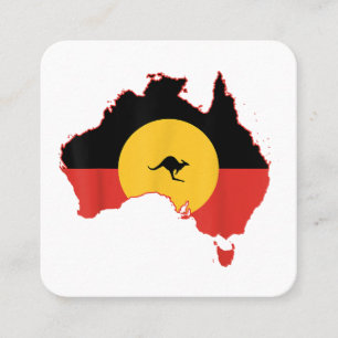 Tarjeta De Visita Cuadrada Bandera aborigen camiseta bandera australiana rega
