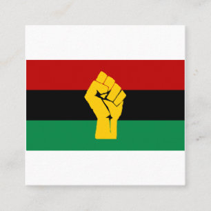 Tarjeta De Visita Cuadrada Bandera africana del poder negro