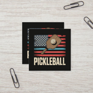 Tarjeta De Visita Cuadrada Bandera de EE. UU. Pickleball