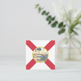 Tarjeta De Visita Cuadrada Bandera de Florida: El Estado del Sol de los Flori
