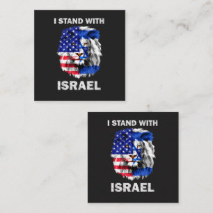 Tarjeta De Visita Cuadrada Bandera de Israel y Estados Unidos León _ Me mante