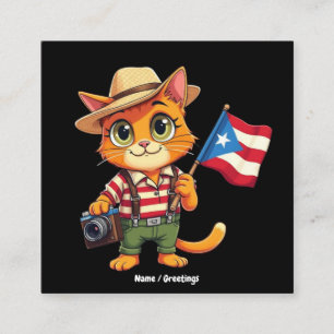 Tarjeta De Visita Cuadrada Bandera puertorriqueña boricua hispana