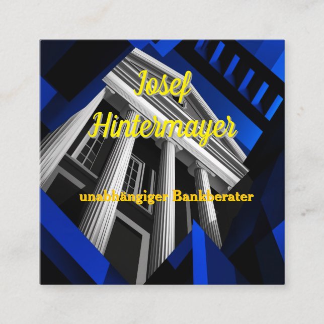 Tarjeta De Visita Cuadrada Bankberater, BankangestellterVisitenkarte (Anverso)