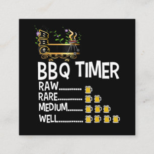 Tarjeta De Visita Cuadrada Barbacoa BBQ Timer Barbacoa Gracioso Grill Grill