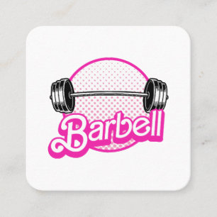 Tarjeta De Visita Cuadrada Barbell - rosa