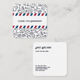Tarjeta De Visita Cuadrada Barber Barbershop