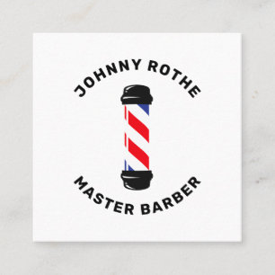 Tarjeta De Visita Cuadrada Barber Pole Hair Stylist Business Card