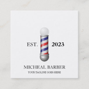 Tarjeta De Visita Cuadrada Barber simple