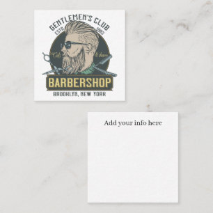 Tarjeta De Visita Cuadrada Barbería Clásica Esmerado Caballero