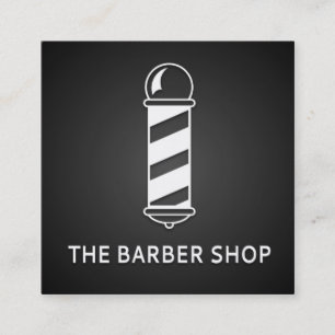 Tarjeta De Visita Cuadrada Barbería Simple Minimalista Pizarra