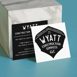 Tarjeta De Visita Cuadrada Barco de un contratista marino comercial residenci