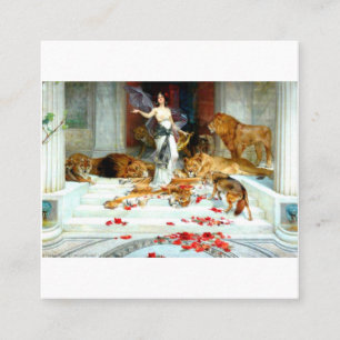Tarjeta De Visita Cuadrada Barker Brillante Circe Nyph Diosa De La Bruja Mág
