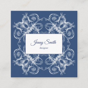 Tarjeta De Visita Cuadrada Barroco floral retro