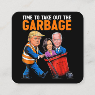 Tarjeta De Visita Cuadrada Basura para Trump 2024 Divertido momento para saca