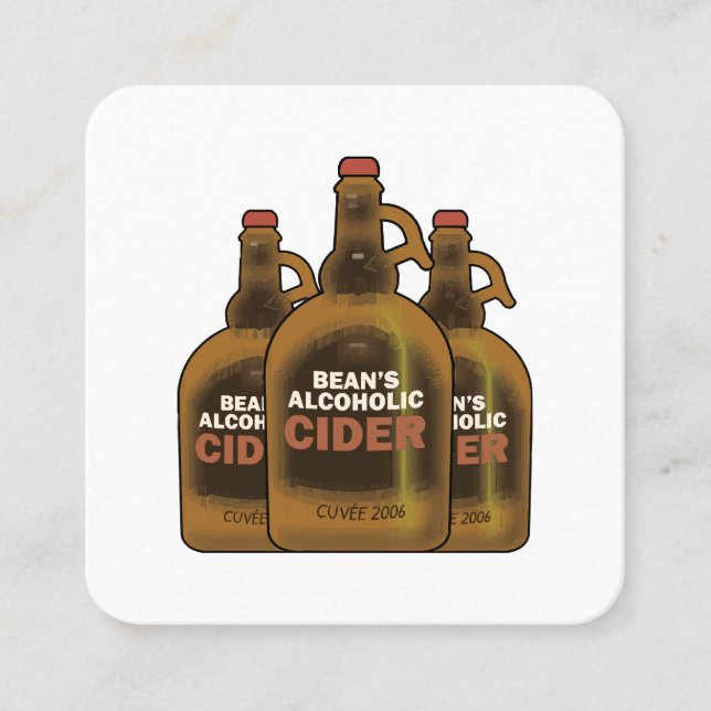Tarjeta De Visita Cuadrada Bean Cider (Anverso)