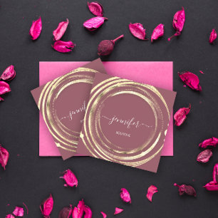 Tarjeta De Visita Cuadrada Beauty Shop Couch Gold Rosa QR Code Logo