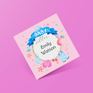 Tarjeta De Visita Cuadrada Bebé Banner Círculo festivo