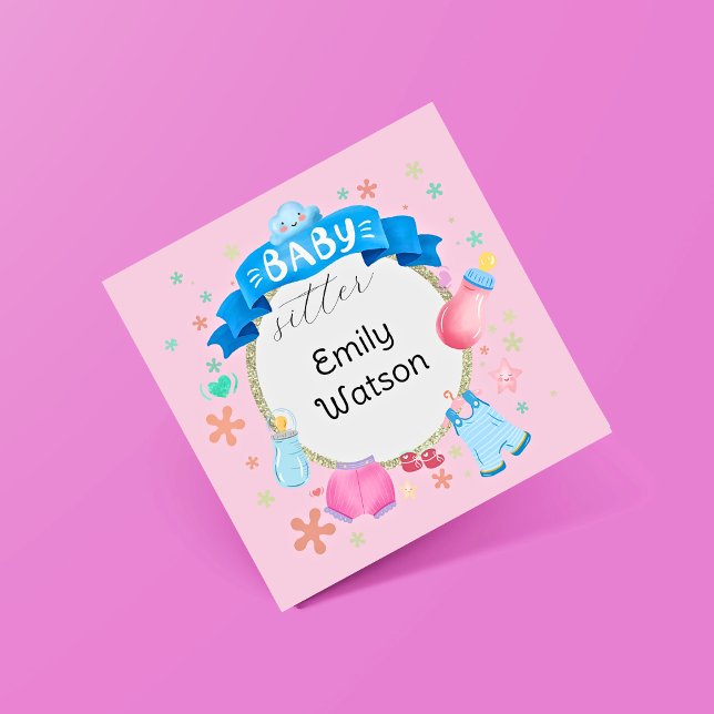 Tarjeta De Visita Cuadrada Bebé Banner Círculo festivo (Subido por el creador)