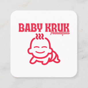 Tarjeta De Visita Cuadrada Bebé Divertido Kruk Philadelphia Premium