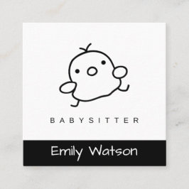 Tarjeta De Visita Cuadrada Bebé pequeño pollo negro y blanco bebé de IG