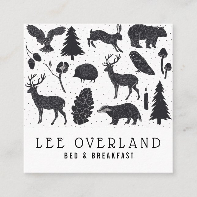 Tarjeta De Visita Cuadrada Bed & Breakfast Wilderness (Anverso)