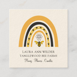 Tarjeta De Visita Cuadrada Bee Rainbow Honey Products Business Card