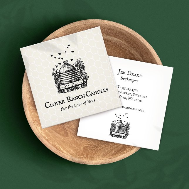 Tarjeta De Visita Cuadrada Beekeeper Beehive Apairy (Subido por el creador)