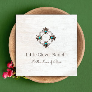 Tarjeta De Visita Cuadrada Beekeeper Bees Rustic Wood Business Card