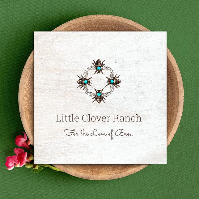 Tarjeta De Visita Cuadrada Beekeeper Bees Rustic Wood Business Card (Subido por el creador)