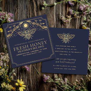 Tarjeta De Visita Cuadrada Beekeeper Honeybee de Witchy Tarot Editable