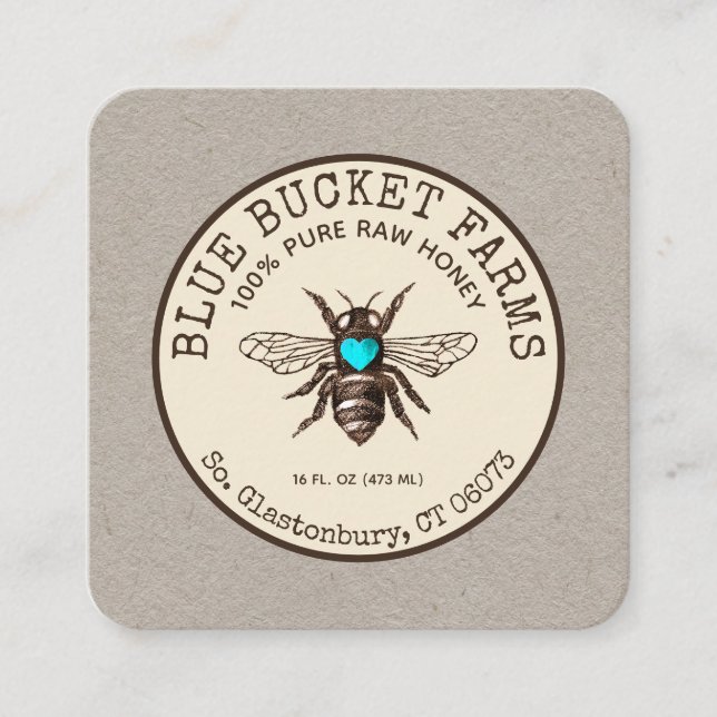 Tarjeta De Visita Cuadrada Beekeeper Kraft Square Business Card (Anverso)